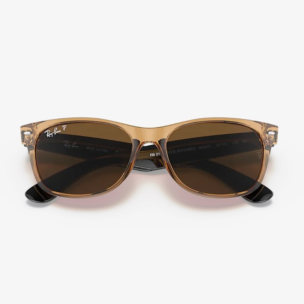 RAY-BAN RB2132 New Wayfarer Bicolor Polarized Brown and Black
